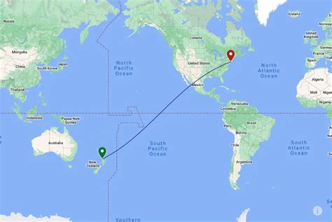 EST to Auckland, New Zealand to New York City, NY, USA.